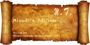 Missák Tünde névjegykártya